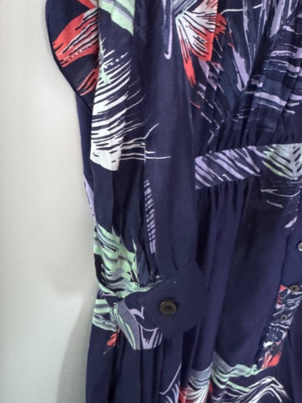 The Rose Jabberjee,Navy Tropical Floral Maxi Dress,Size:L,Sheer, NWT, Never Worn - Picture 9 of 9